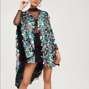 Topshop festival sequin cape